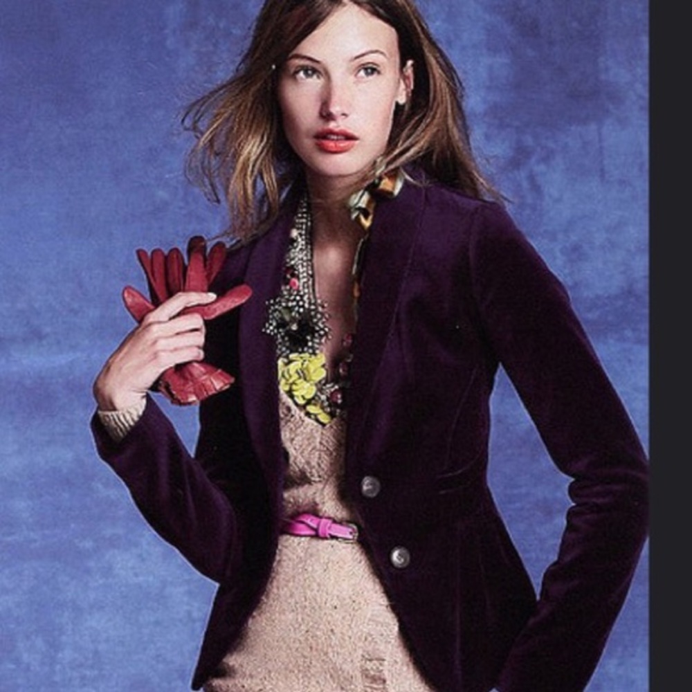 J Crew Purple Velvet Blazer